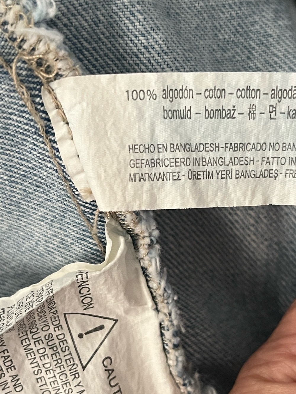 Zara TRF Light Wash Blue Distressed Denim Jacket XS fit Small - Picture 6 of 6